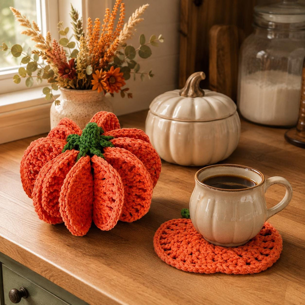 Pumpkin Coaster Set Crochet Pattern — image 7