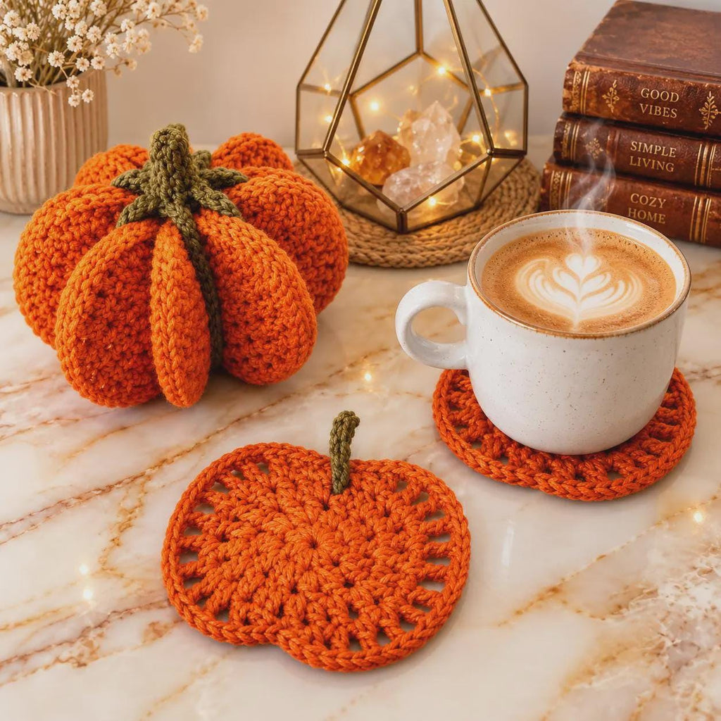 Pumpkin Coaster Set Crochet Pattern — image 8