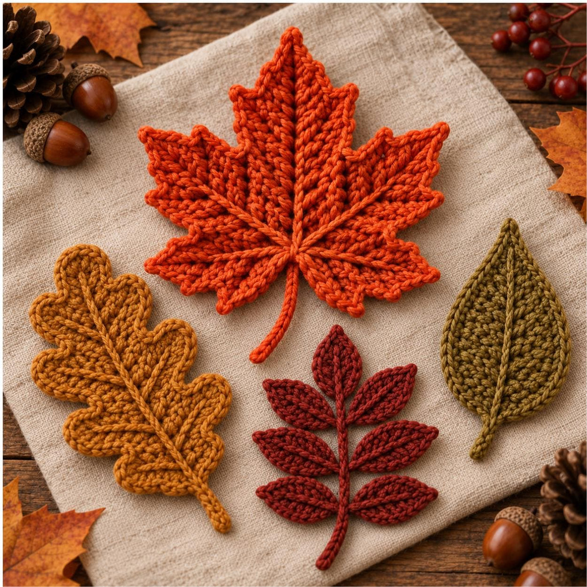 Autumn Maple Oak Leaf Crochet Pattern — image 1