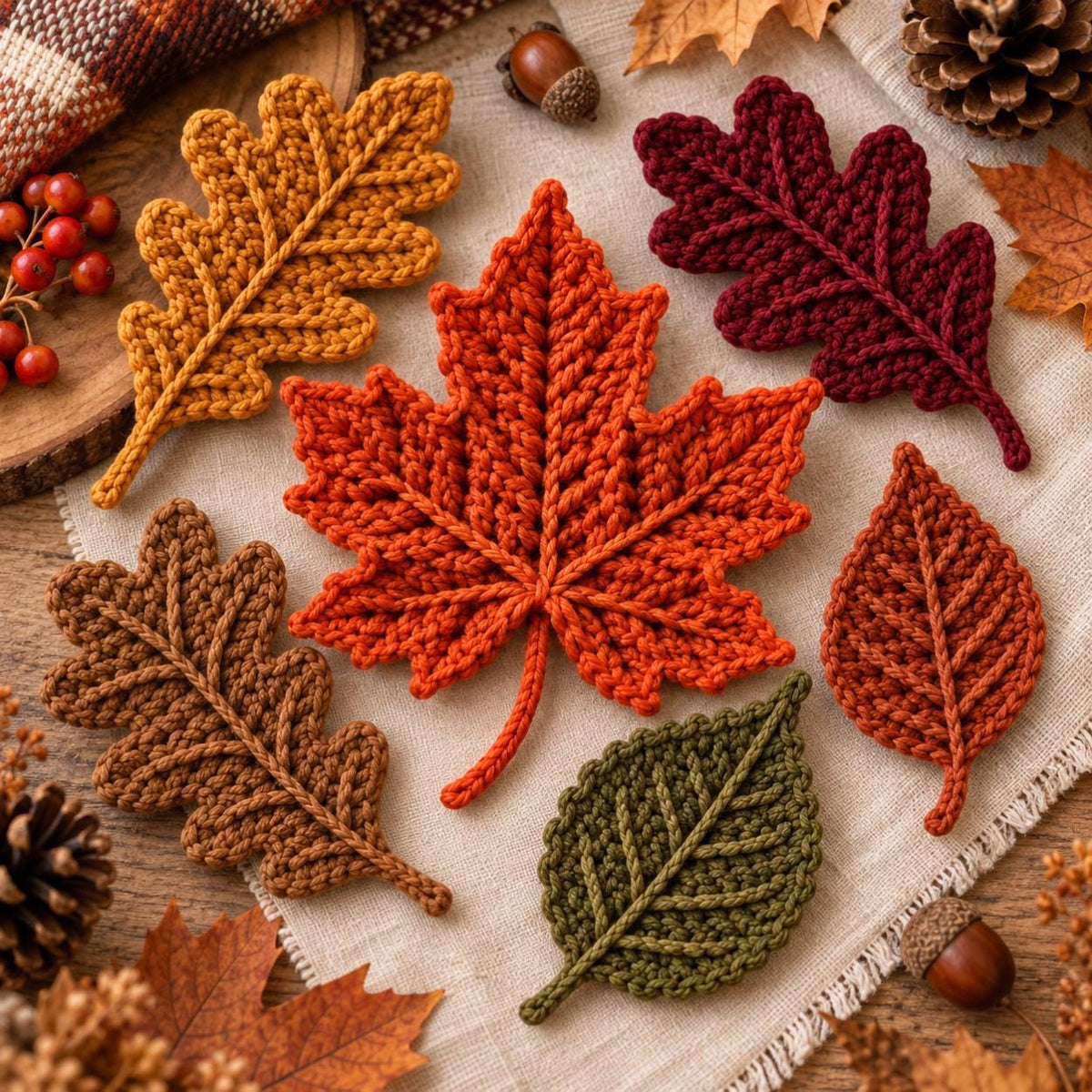 Autumn Maple Oak Leaf Crochet Pattern — image 3