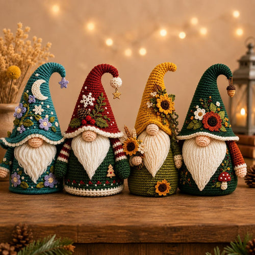 4 in 1 Seasonal Gnome Doll Crochet Pattern — image 1