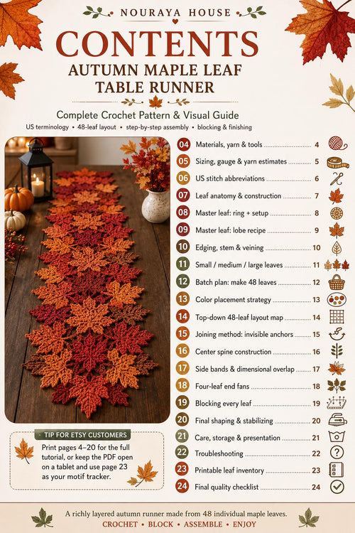 Autumn Maple Leaf Table Runner Crochet Pattern — image 2