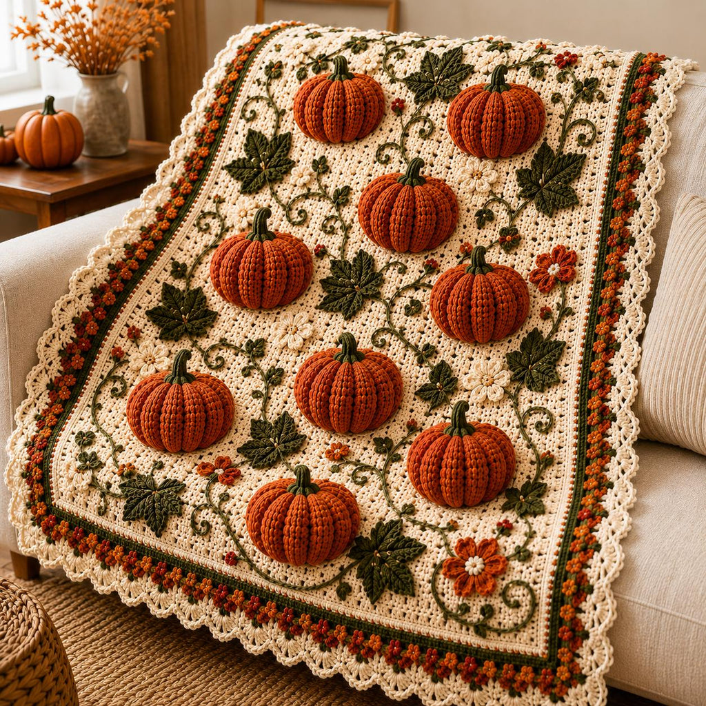 Pumpkin Harvest Afghan Crochet Pattern — image 1