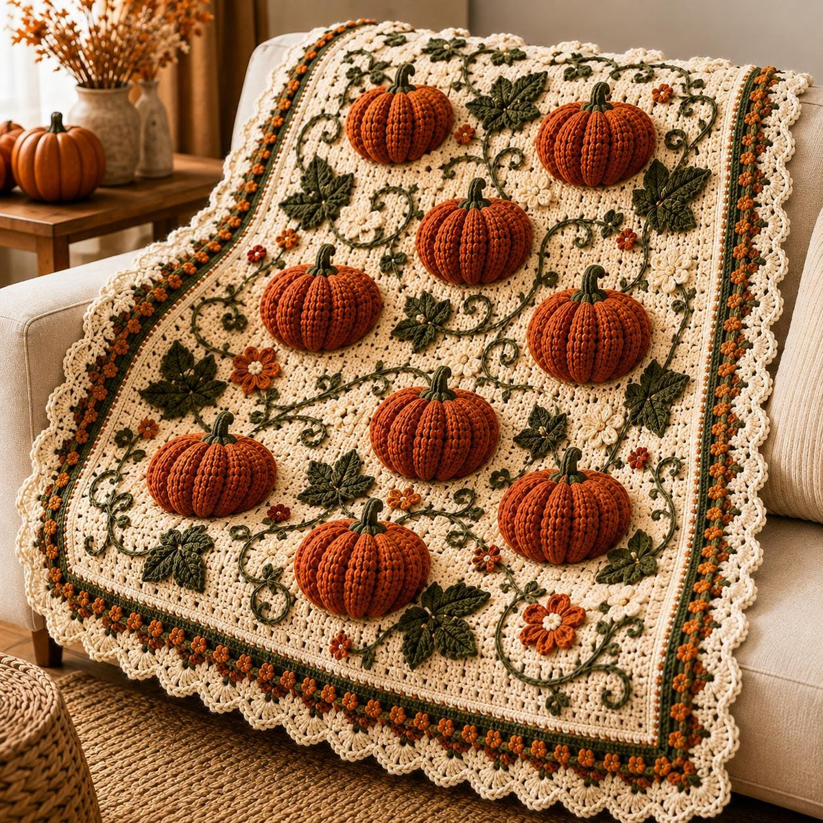 Pumpkin Harvest Afghan Crochet Pattern — image 2