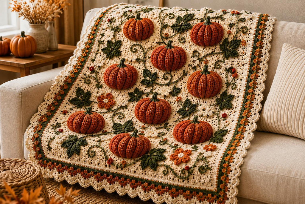 Pumpkin Harvest Afghan Crochet Pattern — image 7