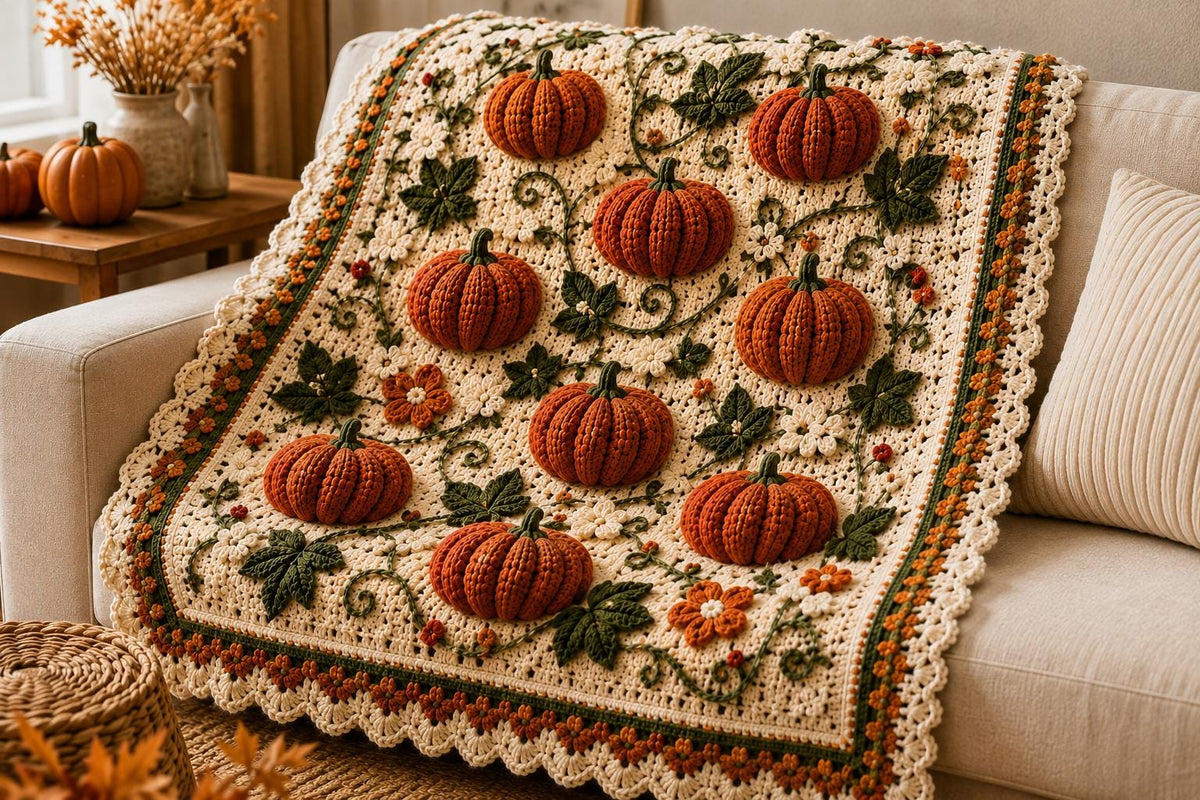 Pumpkin Harvest Afghan Crochet Pattern — image 7
