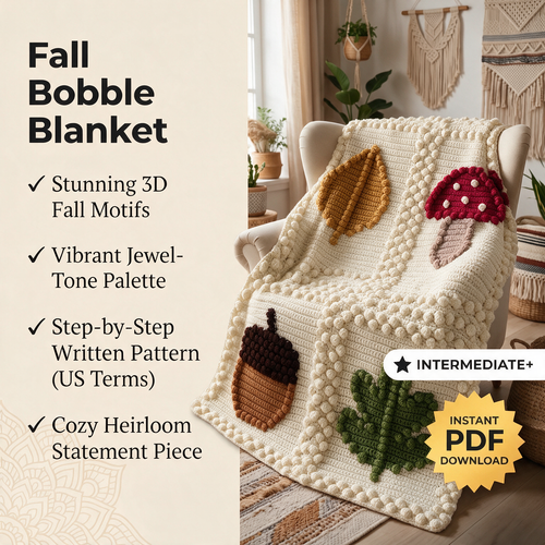 4 in 1 Autumn Fall Blanket Crochet Pattern — image 1