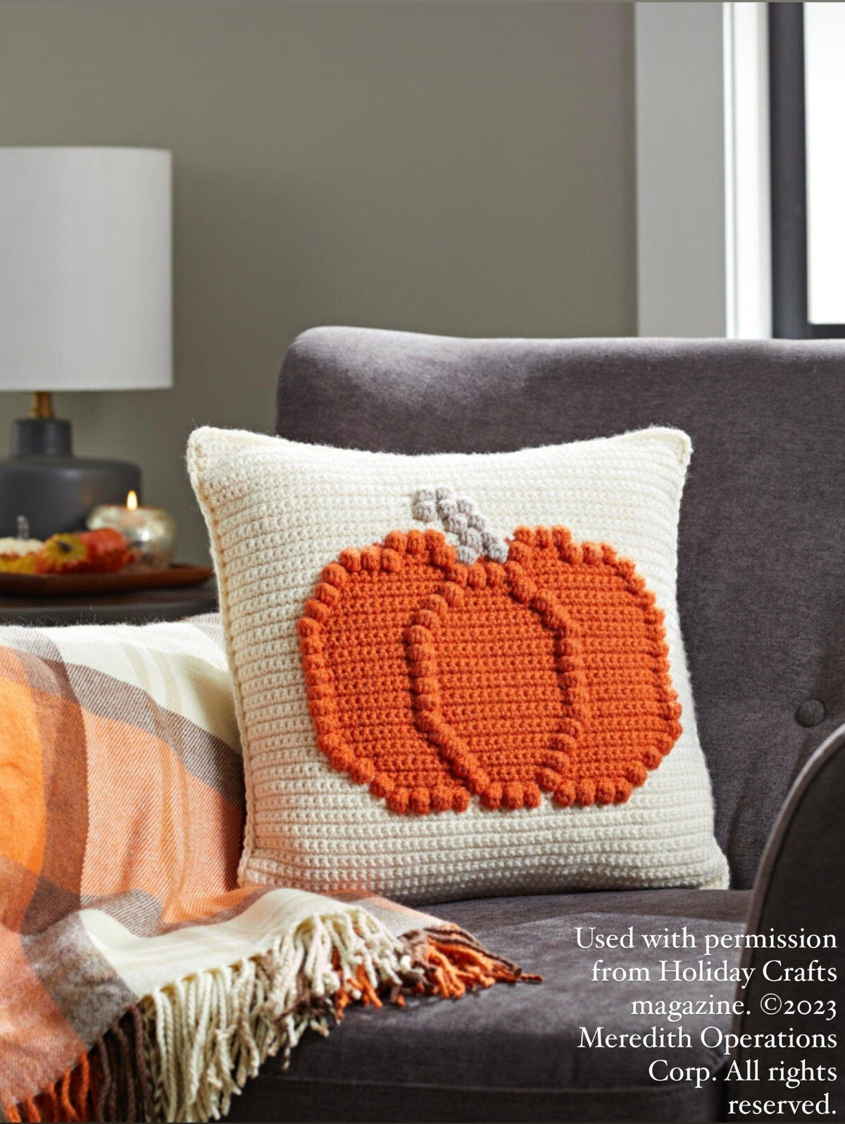 Bobble Pumpkin Pillow Crochet Pattern — image 3