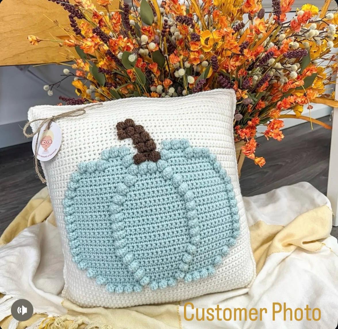 Bobble Pumpkin Pillow Crochet Pattern — image 4
