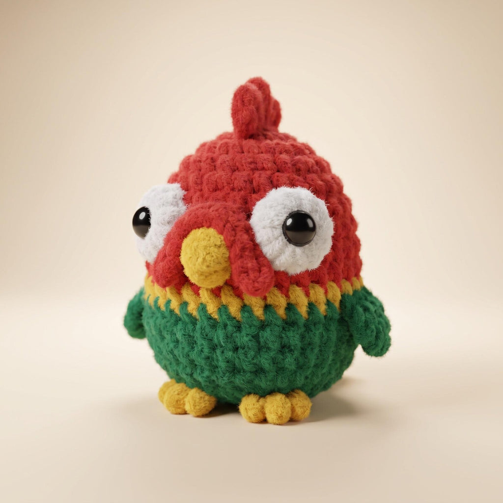 Red & Green Chicken Amigurumi Crochet Pattern