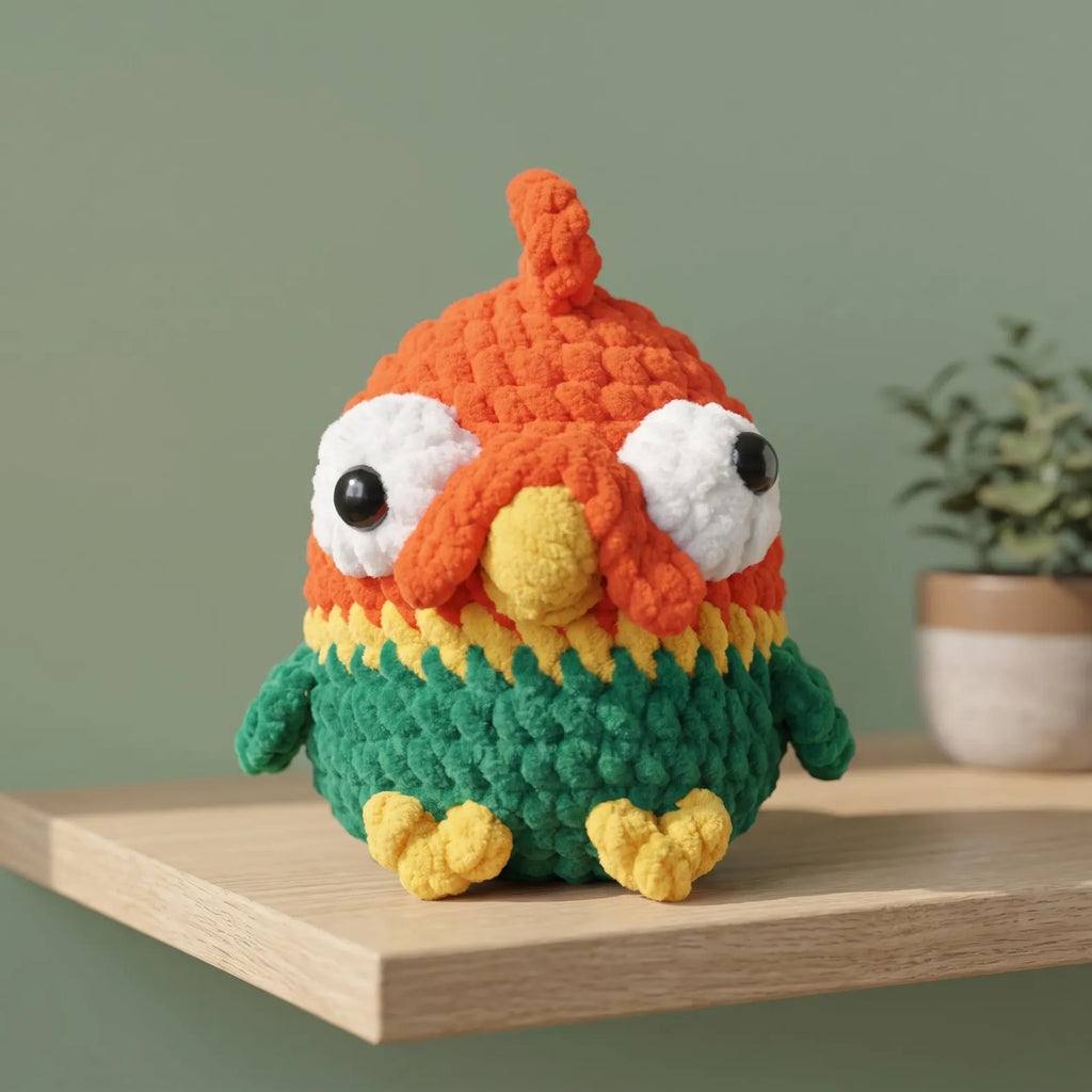 Red & Green Chicken Amigurumi Crochet Pattern
