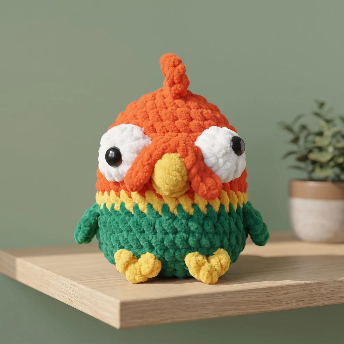 Red & Green Chicken Amigurumi Crochet Pattern
