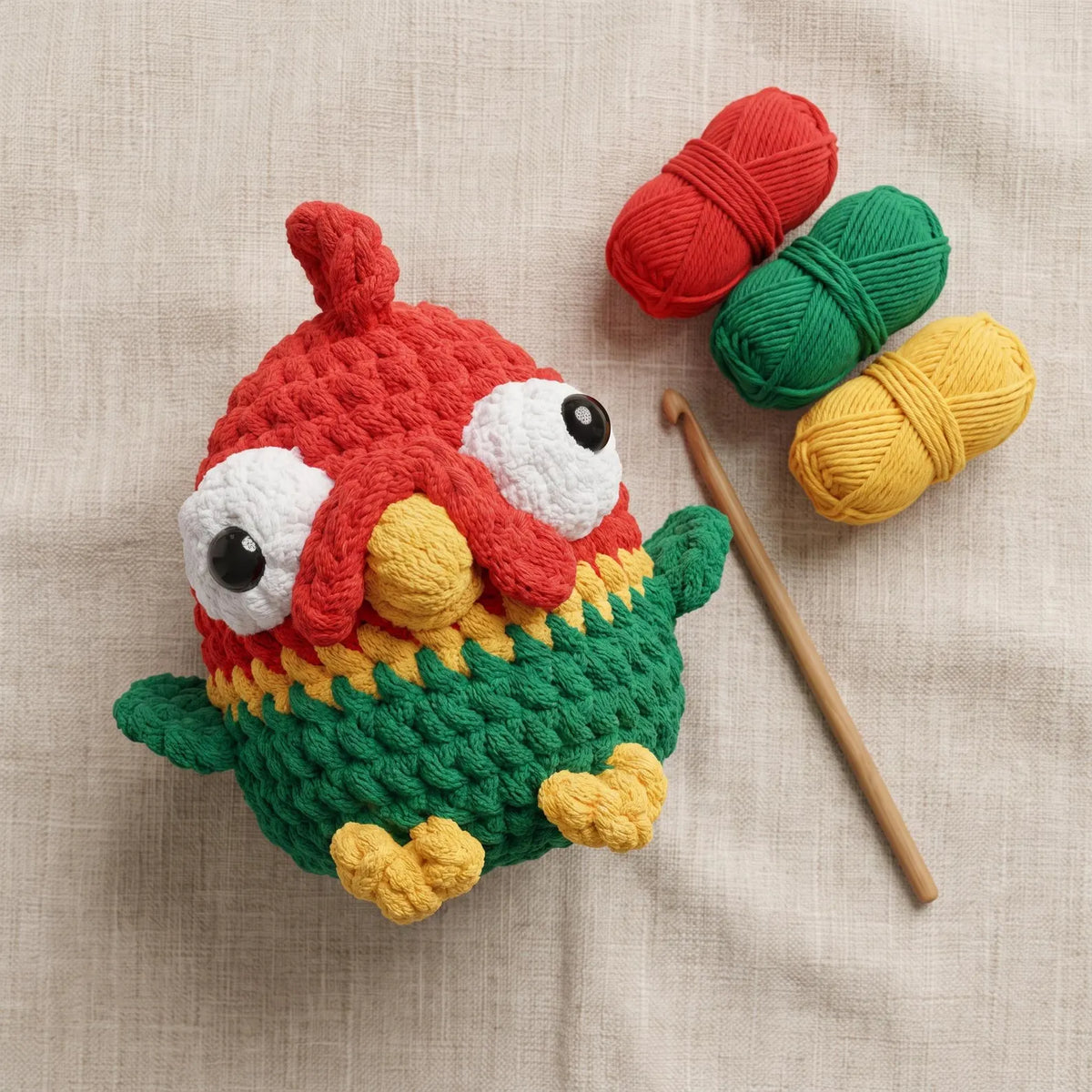 Red & Green Chicken Amigurumi Crochet Pattern