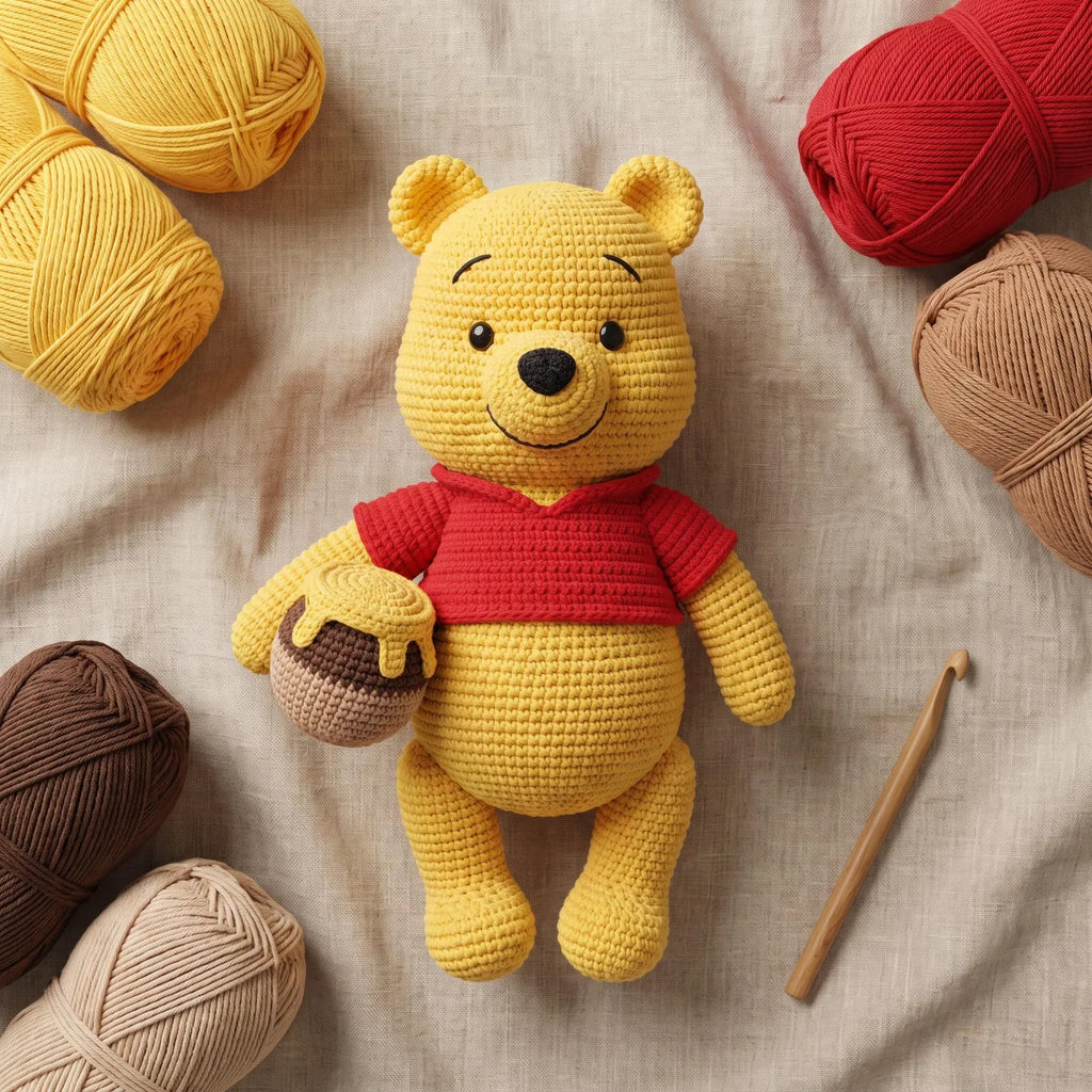 Yellow Bear & Honey Pot Crochet Pattern