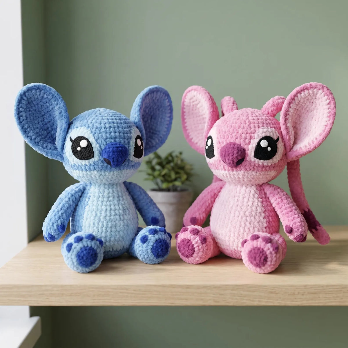 Blue & Pink Big-Eared Pair Crochet Pattern
