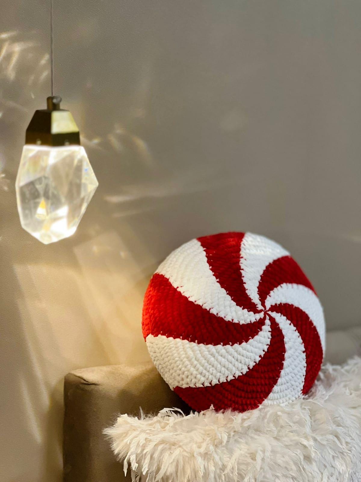 Peppermint Candy Pillow Crochet Pattern — example project 5