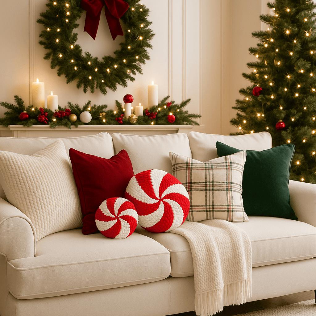 Peppermint Candy Pillow Crochet Pattern — example project 3