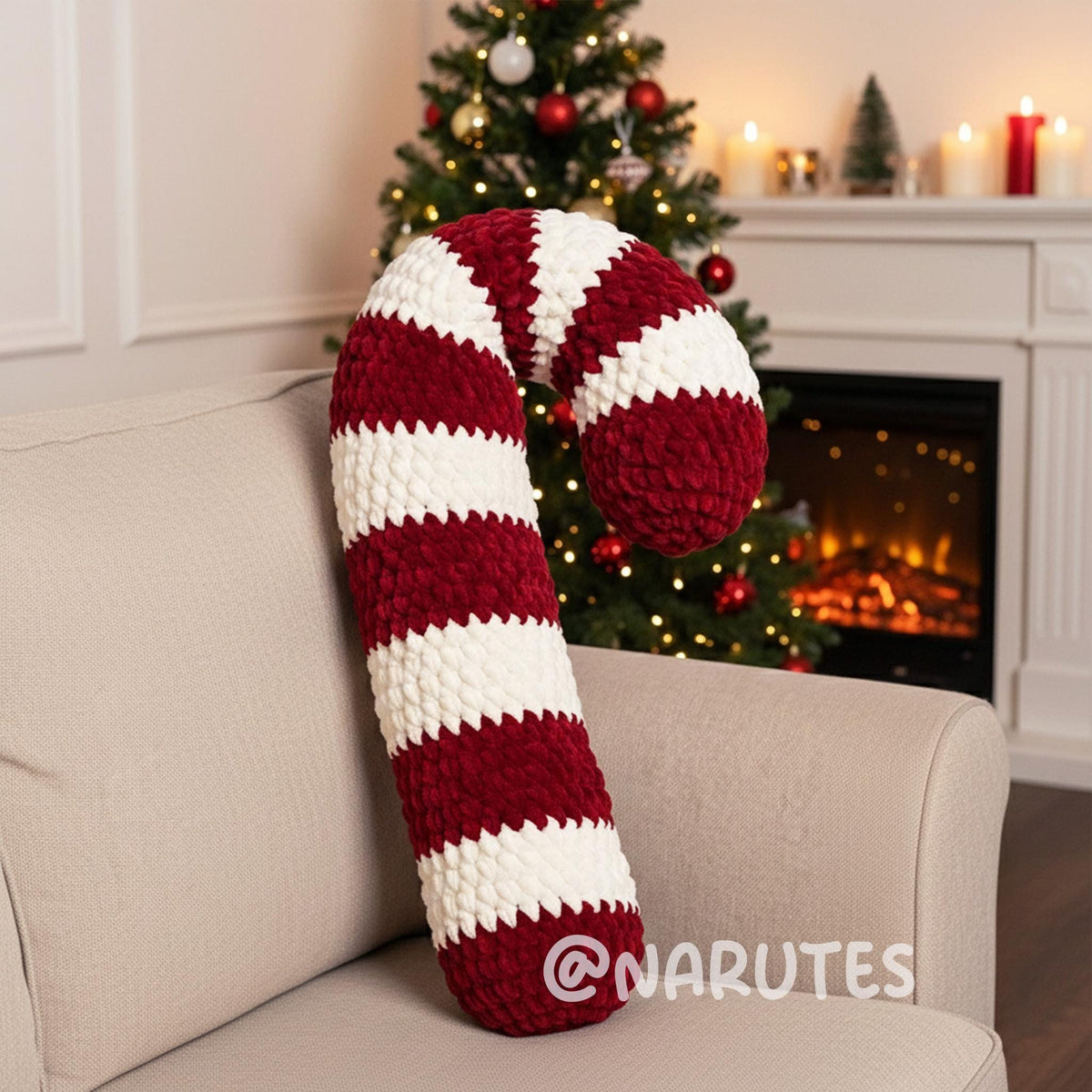 Candy Cane Pillow Crochet Pattern — example project 2
