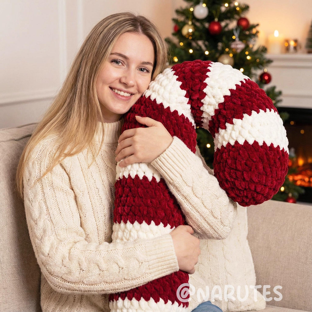 Candy Cane Pillow Crochet Pattern — example project 1