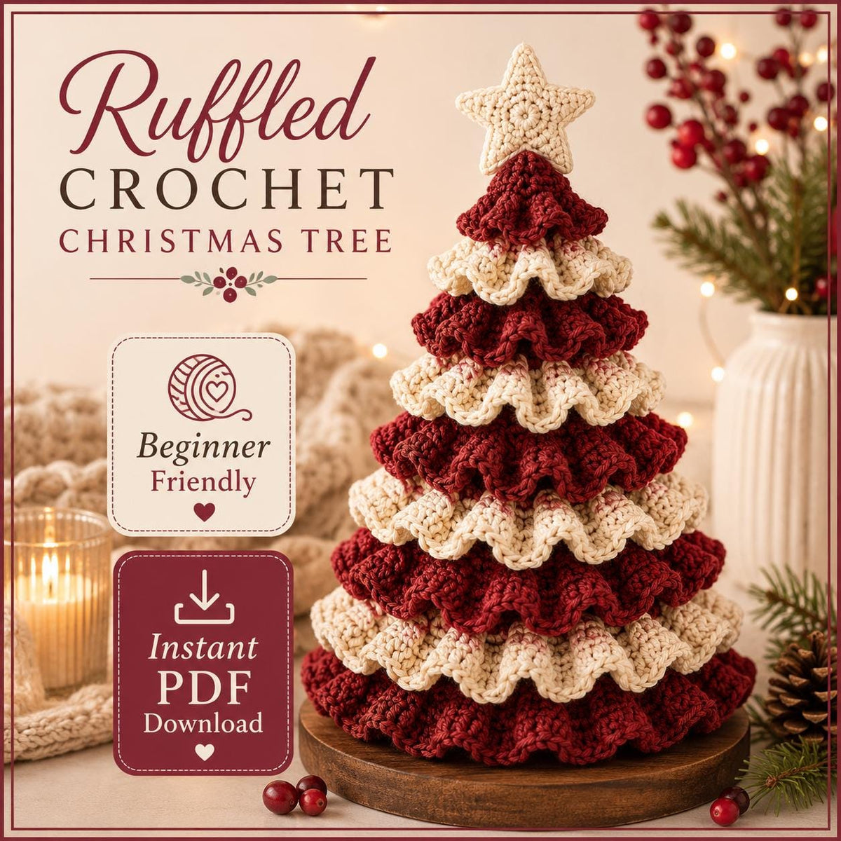 Ruffled Christmas Tree Crochet Pattern — example project 3