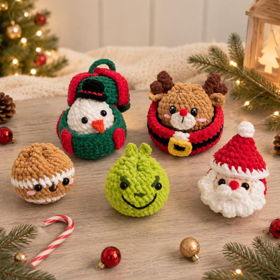 7 in 1 Christmas Dumplings Amigurumi Crochet Pattern — example project 1