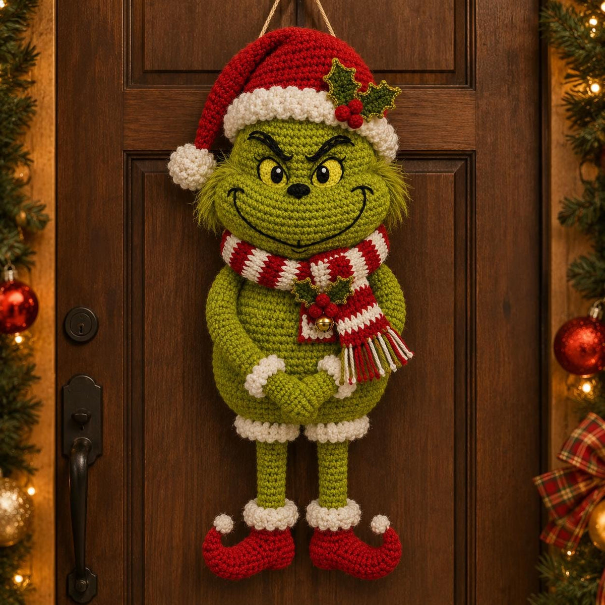 Grinch Snowman Wall Hanging Crochet Pattern — example project 2
