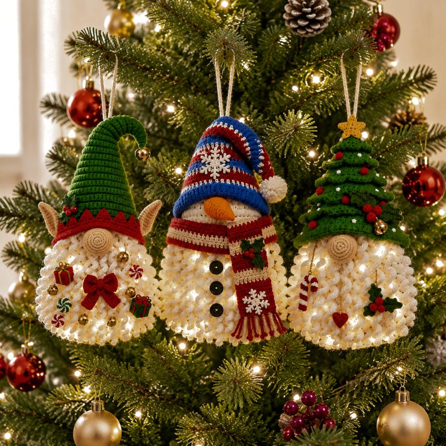 3 in 1 Christmas Gnome Door Hanger Crochet Pattern — example project 9
