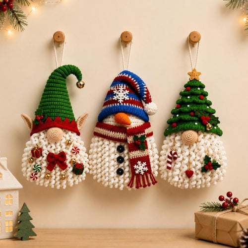 3 in 1 Christmas Gnome Door Hanger Crochet Pattern — example project 2