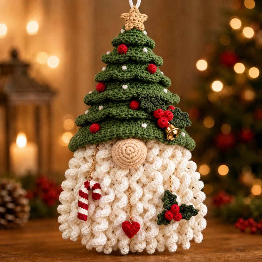 3 in 1 Christmas Gnome Door Hanger Crochet Pattern — example project 5