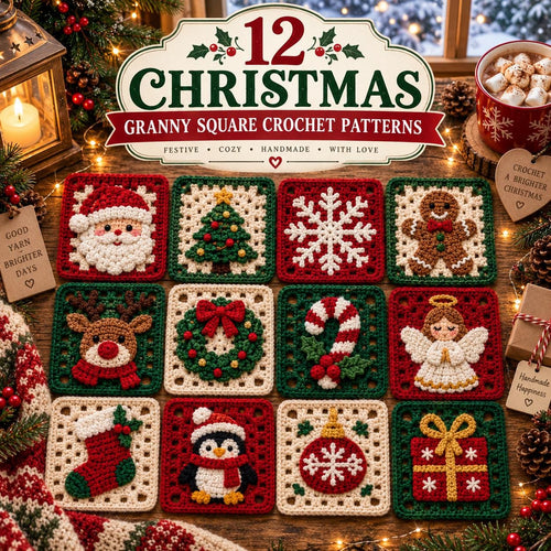 12 in 1 Christmas Granny Square Crochet Pattern — example project 1