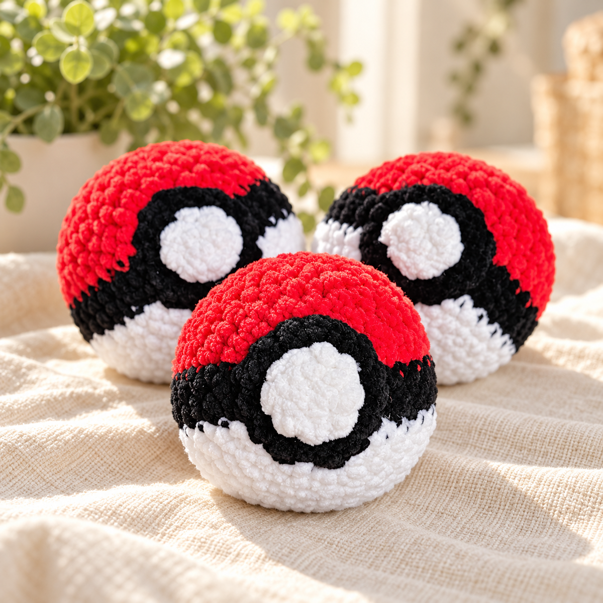 Poké Ball Crochet Pattern — finished-project example from a digital PDF pattern