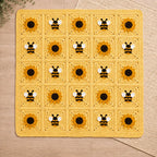 Sunflower and bee crochet blanket pattern — example project detail 5. PDF pattern only.