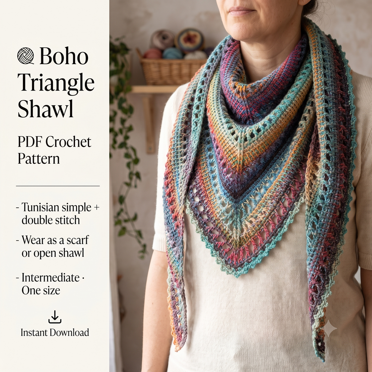 Crochet Shawl Pattern PDF